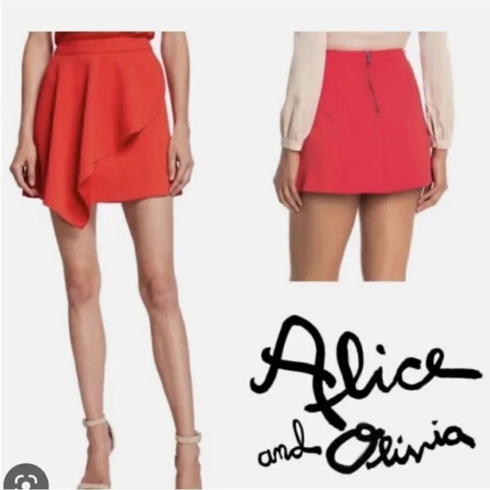 Alice + Olivia Vibrant Red Mini Skirt, US2